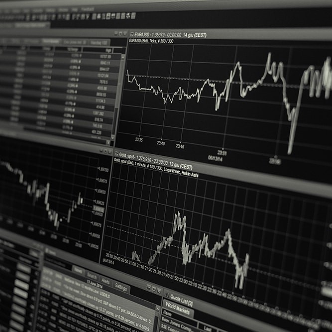 black and white forex chart