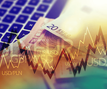 currency graph and bank notes