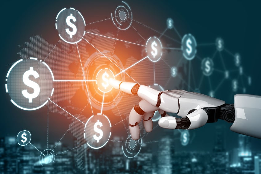 a robotic finger touching a chart