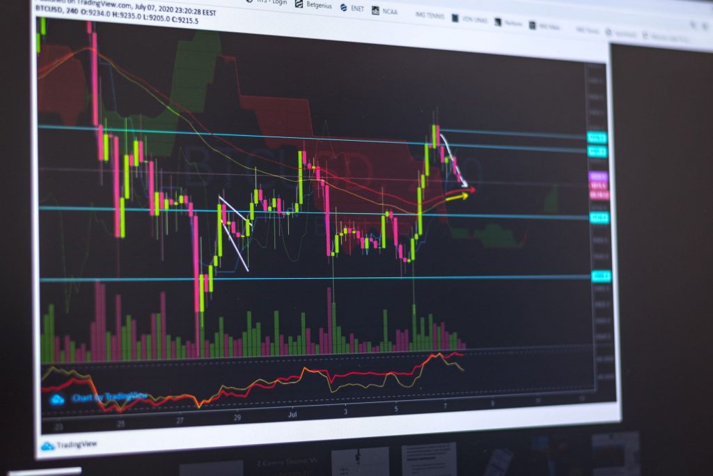 currency chart on a screen